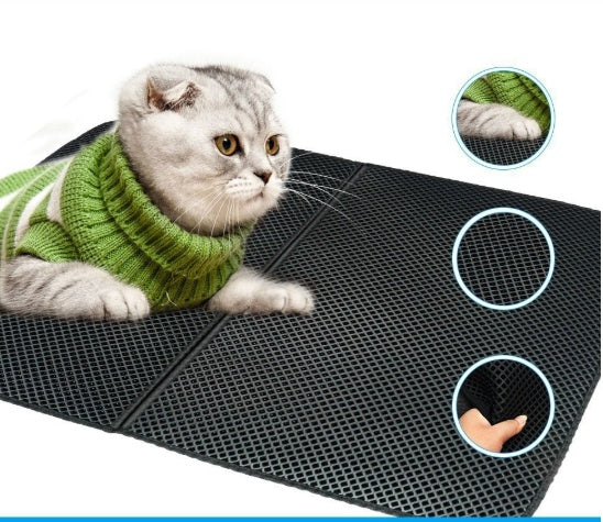 Waterproof Pet Cat Litter Mat EVA Double Layer Cat Litter Trapping Pet Litter Cat Mat Clean Pad Products For Cats Accessories